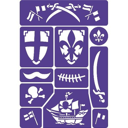 Face Paint Stencils - Knight & Pirate
