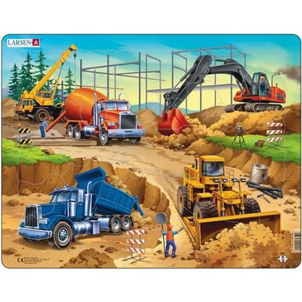 Larsen Puzzle - Construction Vehicles, 30 pcs