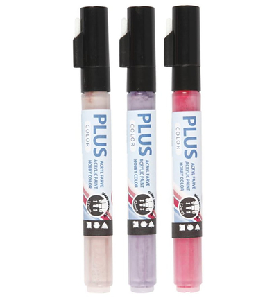 Acrylic Paint Markers - Pink/Purple/Rose, 3 pcs