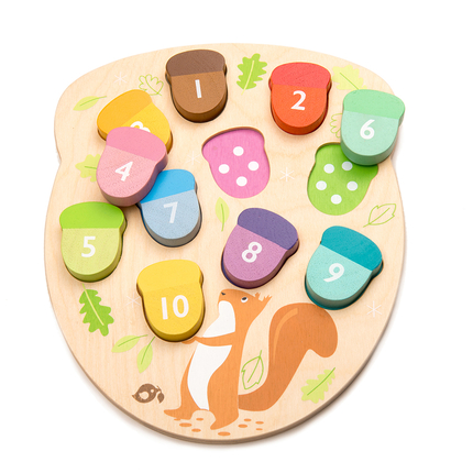 Number Puzzle - How Many Acorns, 10 pcs