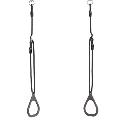 Plastic Gym Rings - Anthracite (Black Rope)