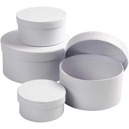 Round Paper Boxes, 4 pcs