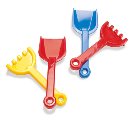 Shovel & Rake 24 cm (assorted colours)