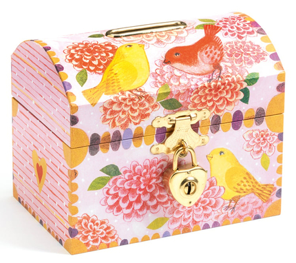 Money Box with Padlock - Birds and Flowers