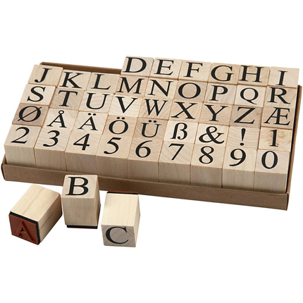 Stamp Set - Numbers & Letters, 45 pcs