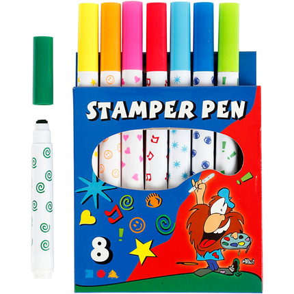 Stamper Pens - Assorted Colours, 8 pcs