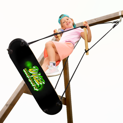 Skateboard Swing 81x20 cm (Black Rope)