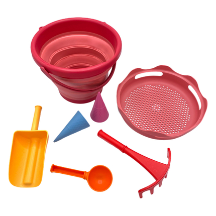 Sand Play - Bucket Set with 7 pcs - Red