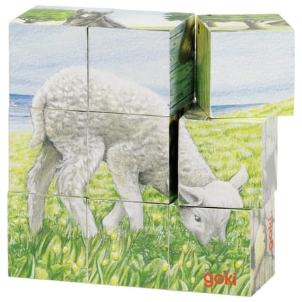 Cube Puzzle - Farm Animals, 9 Cubes