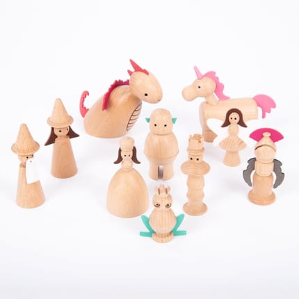 Enchanted Wooden Figures, 10 pcs
