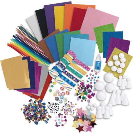 Craft Supplies Box with 150+ Pieces