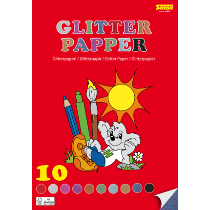 Glitter Paper - A4, 10 Sheets