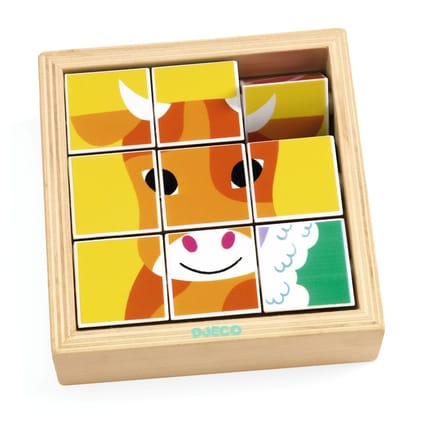 Rotating Cube Puzzle - Farm Animals