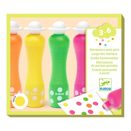 Dot Markers - Neon, 4 pcs