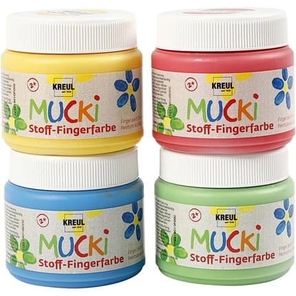 Finger&Fabric Paint 150 ml - Basic Colours, 4 pcs