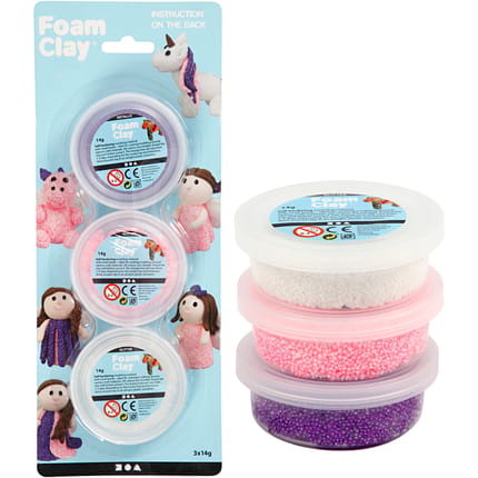 Foam Clay 3x14 gr - Glitter/Metallic Pink