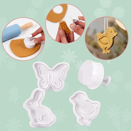 Embossed Clay/Cookie Cutters - Easter, 4 pcs