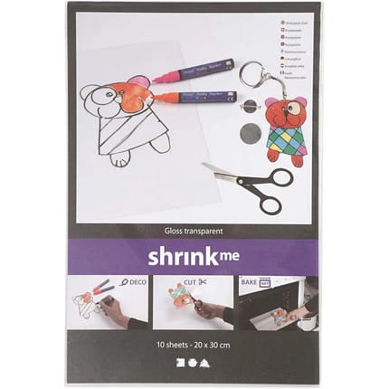 Clear Shrink Plastic 20x30cm - Gloss, 10 pcs