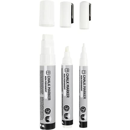Chalk Markers - White, 3 pcs