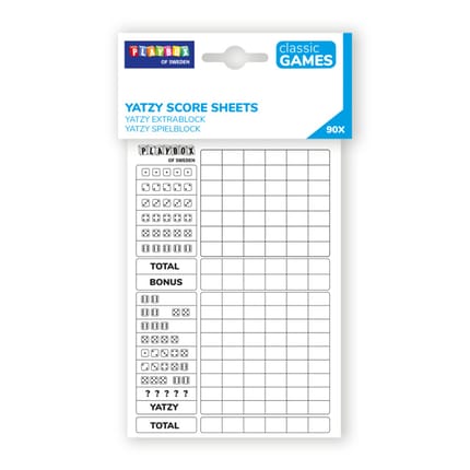 Yahtzee Score Pad, 90 pages