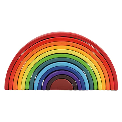 Wooden Rainbow Stacking Toy, 12 pcs