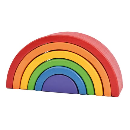 Wooden Rainbow Stacking Toy, 6 pcs