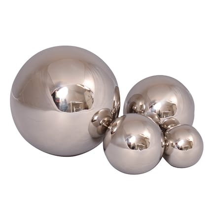 Steel Mirror Balls, 4 pcs