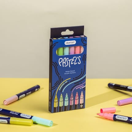 Crateit Markers - Pastels 1 mm, 6 pcs