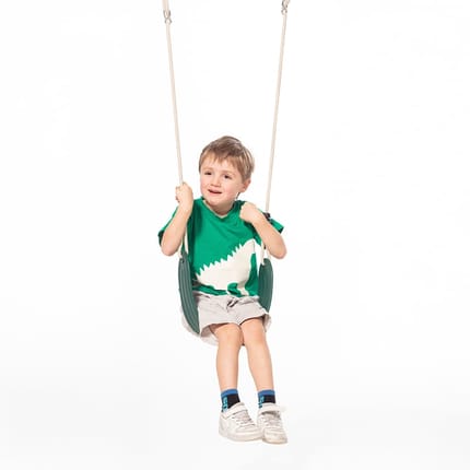 Soft Swing Seat 67x14 cm - Dark Green (Beige Rope)