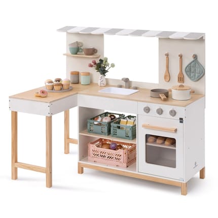 2-in-1 Play Kitchen & Cafe - Robusta (White)