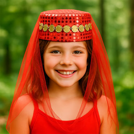 Oriental Headwear with Veil - One Size