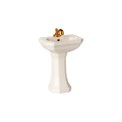 Maileg Bathroom Pedestal Sink for Mice - Off-White