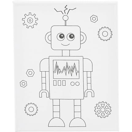 Colour-In Canvas 24x30 cm - Robot
