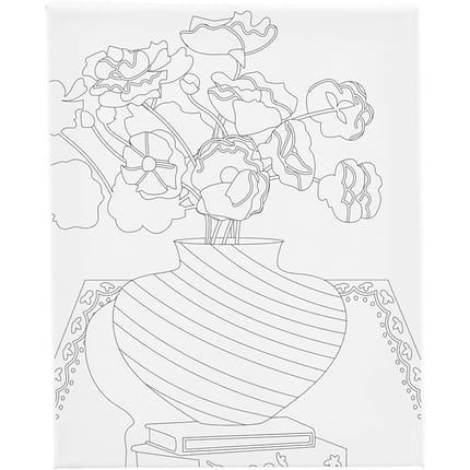 Colour-In Canvas 24x30 cm - Flower Vase
