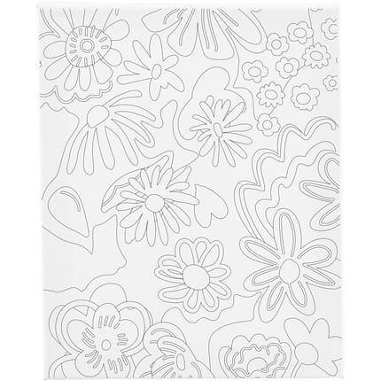 Colour-In Canvas 24x30 cm - Flowers