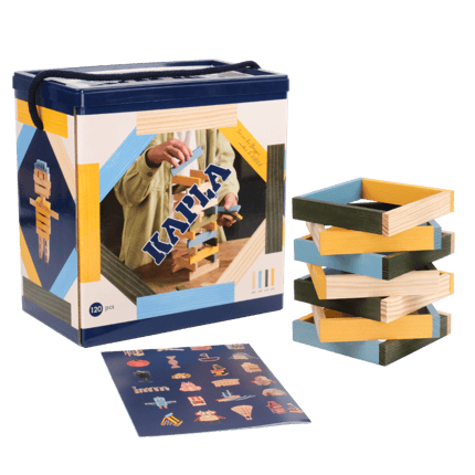 KAPLA Planks - Blue/Yellow/Green, 120 pcs