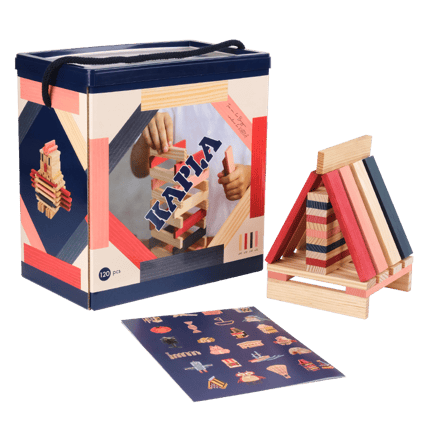 KAPLA Planks - Blue/Red/Pink, 120 pcs