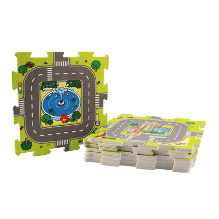Traffic Floor Puzzle, 9 Tiles