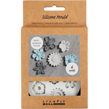 Silicone Mould - Mixed Flowers, 6 Designs