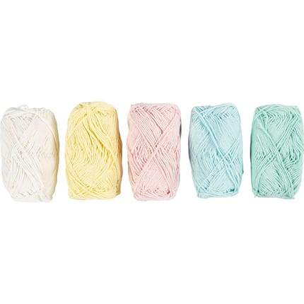 Cotton Yarn - Pastel, 5 x 50 m