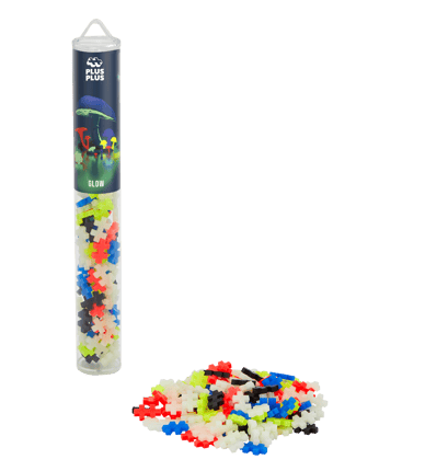 Plus-Plus - Glow Mix, Tube with 100 pcs