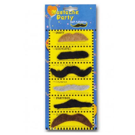 Fake Mustaches, 6 pcs
