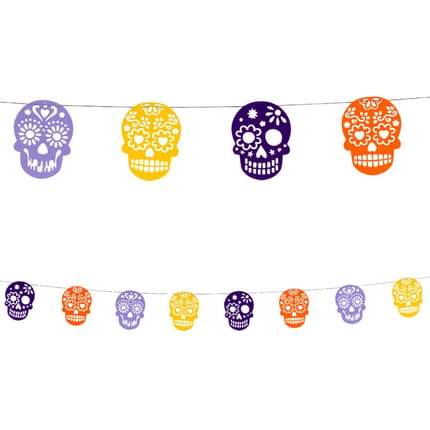 Felt Garland - Sugar Skulls, 100 cm