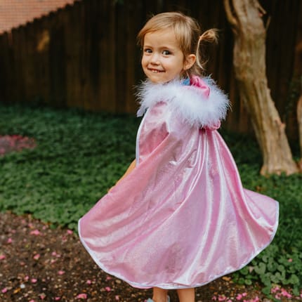 Glitter Cape with Fur Trim, 4-7 yrs
