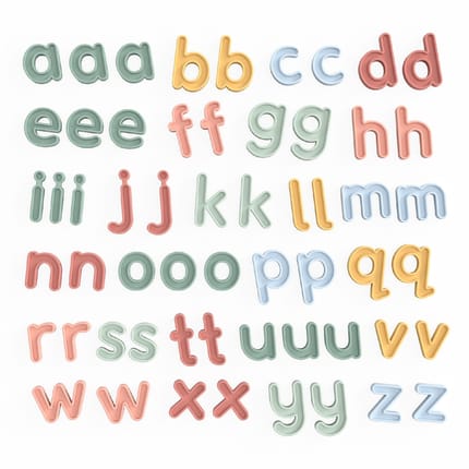 Lowercase Silicone Letters a-z, 57 pcs