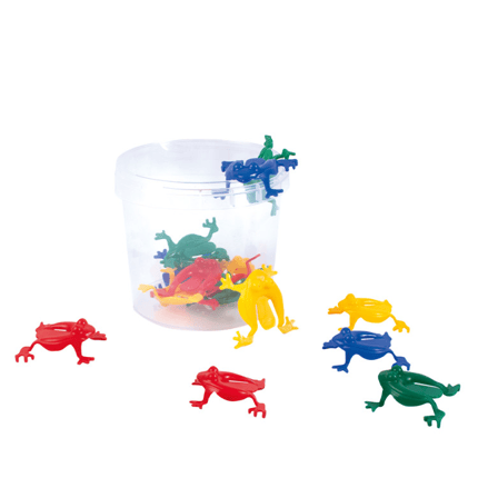 Jumping Frogs Game with Clear Bucket