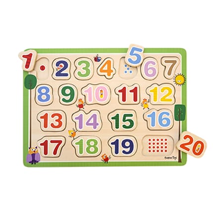 Wooden Puzzle with Numbers 1-20