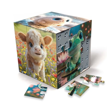 3D Cube Puzzle - Baby Animals