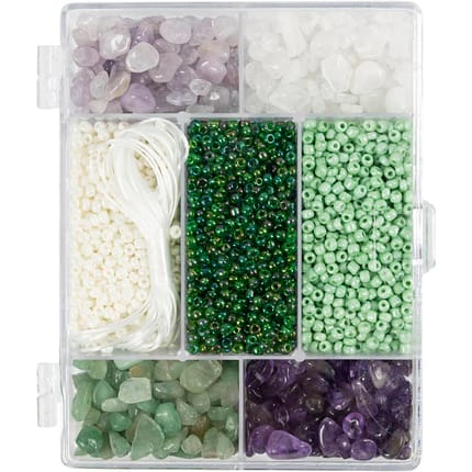 Jewelry Starter Kit - Crystals, Green/Purple/White