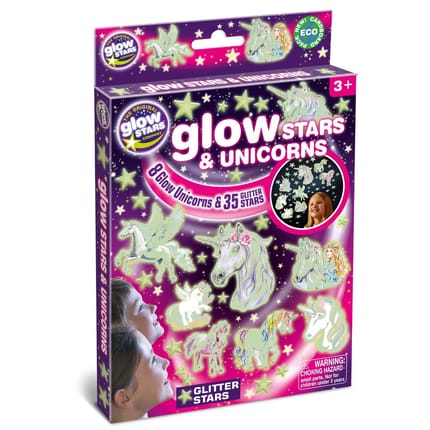 Glow in the Dark - Unicorns and Stars, 43 pcs